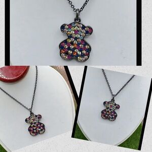 Multicolor Teddy Bear Pendant Necklace 45Cm